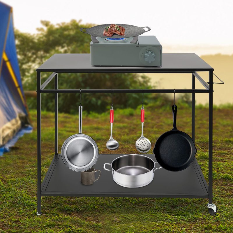 FRONG Outdoor Dining Cart with Storage And Spice Rack Wayfair